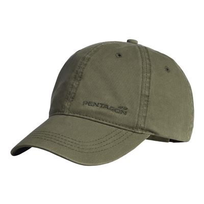 MIKE TWILL BB CAP cotton cap with PENTAGON OLIVE GREEN embroidery