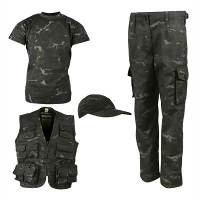 Kids camouflage EXPLORER ARMY KIT BTP BLACK