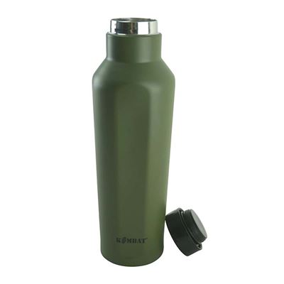 Hexagonal bottle MILITARY insulated NEREZ 500ml OLIV