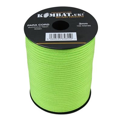Cord PARA 100 m/3mm NEON GREEN