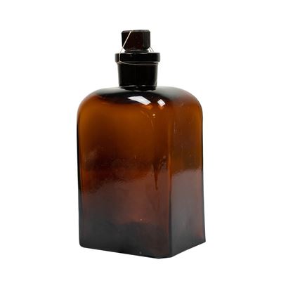 Glass bottle square with ground neck 500ml BROWN