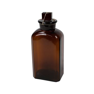 Square glass bottle with ground wide neck 250 ml BROWN
