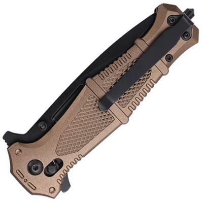 Folding Knife RAPID USMC partially serrated blade TAN