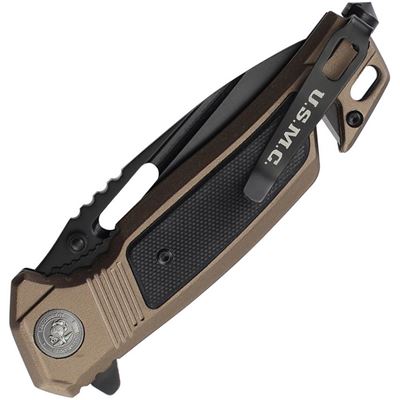 Folding knife RESCUE smooth blade BRONZE USMC M-A3010GN 2