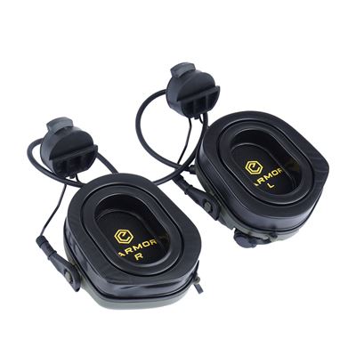 EARMOR M31H PLUS electronic headphones with helmet mount OLIVE