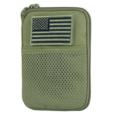 Pocket Pouch with US Flag Patch MOLLE Olive
