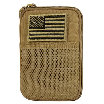 Pocket Pouch with US Flag Patch MOLLE COYOTE BROWN