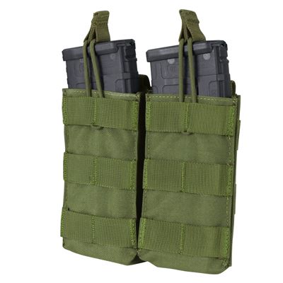 Double Open-Top M4 Mag Pouch MOLLE Olive