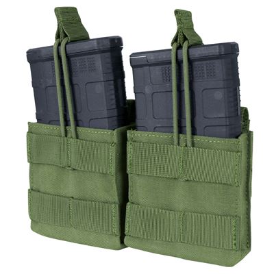 Double Open-Top M14 Mag MOLLE Pouch Olive