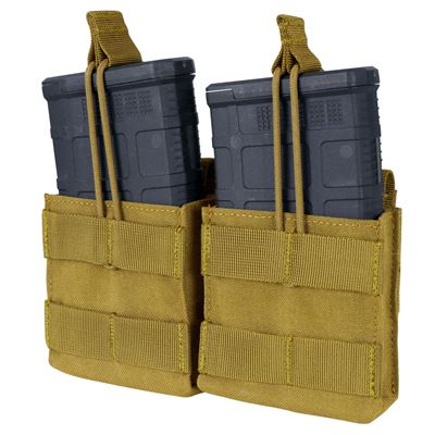 Double Open-Top M14 Mag MOLLE Pouch COYOTE BROWN