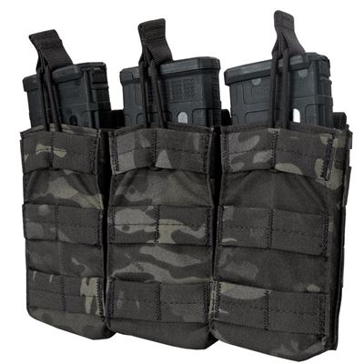 Triple Open-Top M4 Mag Pouch MOLLE MULTICAM® BLACK