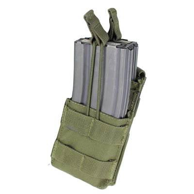 Single 2xM4/2xM16 Open-Top Stacker Mag Pouch Olive