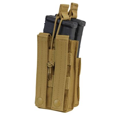 Single 2xM4/2xM16 Open-Top Stacker Mag Pouch COYOTE BROWN