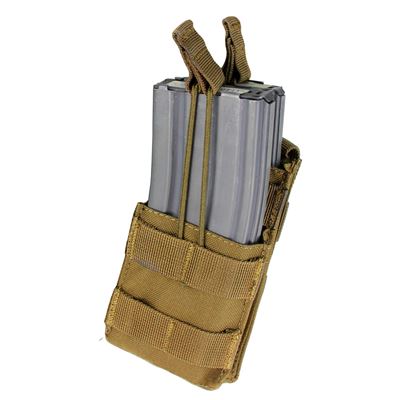 Single 2xM4/2xM16 Open-Top Stacker Mag Pouch COYOTE BROWN