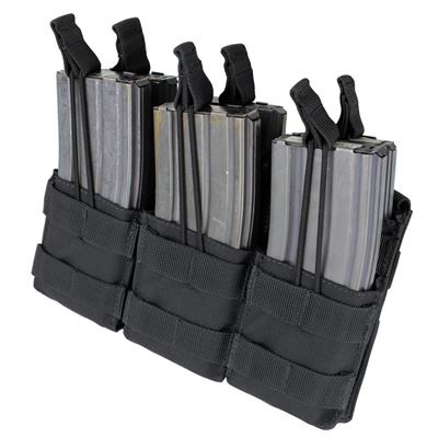 Triple Stacker Open-Top 6xM4/6xM16 Mag MOLLE Pouch Black