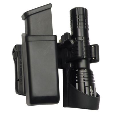 Case for rotary magazine 9mm Luger and flashlight