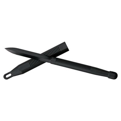 CIA Sticker Knife Stiletto with Sheat BLACK