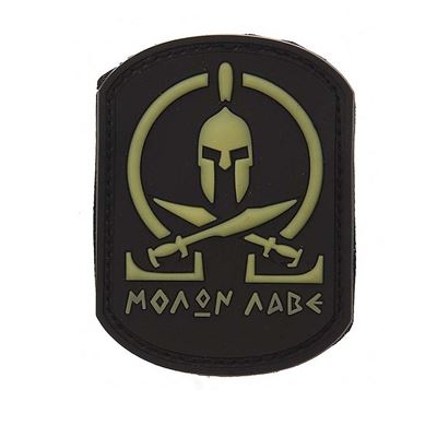 Patch MOLON LABE black plastic
