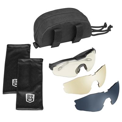 Tactical glasses MY6 EYESHIELD BLACK frame 3 glasses set