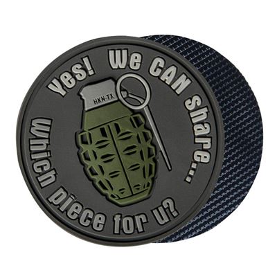 "WE CAN SHARE" Grenade Patch - PVC - Brown