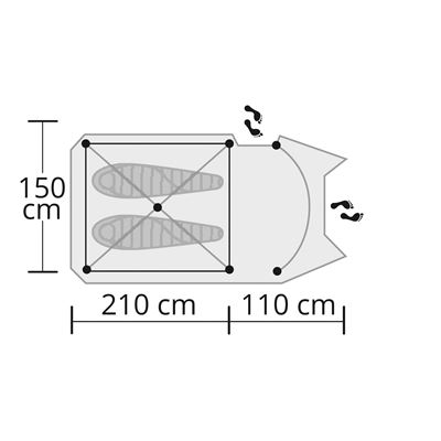Tent for 2 persons Hyggelig GREEN