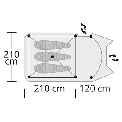 Tent for 3 persons Hyggelig GREEN