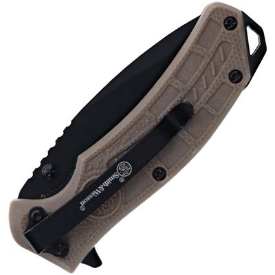 Folding Knife HRT LINERLOCK with whistle BROWN