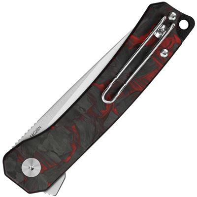Folding Knife OSPREY Fine Edge G10/CF BLACK/RED