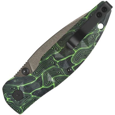 Folding Knife TURTLE PUNK Tanto Edge GREEN/BLACK