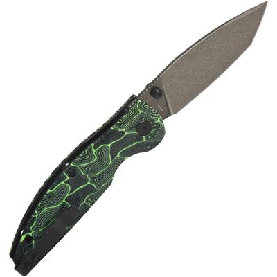 Folding Knife TURTLE PUNK Tanto Edge GREEN/BLACK