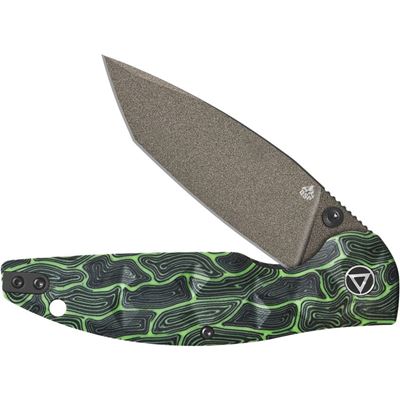 Folding Knife TURTLE PUNK Tanto Edge GREEN/BLACK