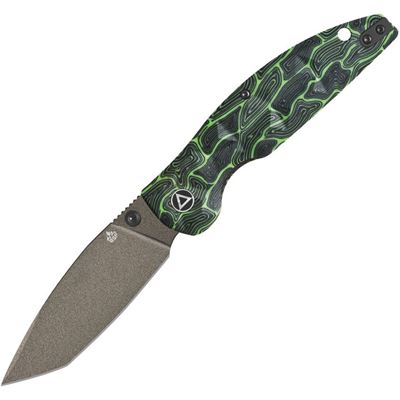 Folding Knife TURTLE PUNK Tanto Edge GREEN/BLACK