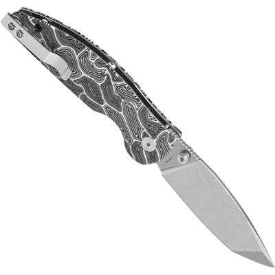 Folding Knife TURTLE PUNK Tanto Edge WHITE/BLACK