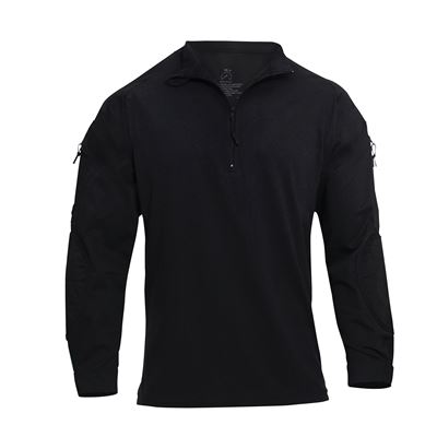 Shirt 1/4 zip Tactical Airsoft Combat BLACK