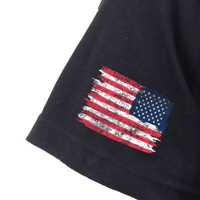 US Flag Bearded Skull T-Shirt Black