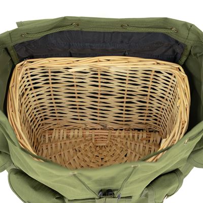 Mushroom backpack with wicker insert GREEN
