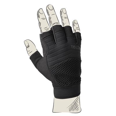 IMPACT tactical fingerless gloves BLACK