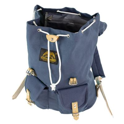 Cotton Hiking Backpack with Real Leather Stripping 15L BLUE