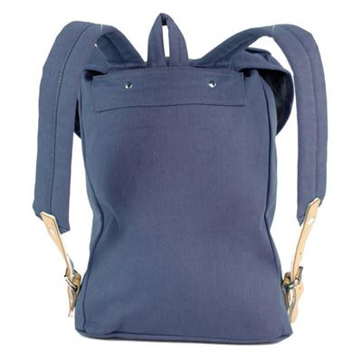 Cotton Hiking Backpack with Real Leather Stripping 15L BLUE