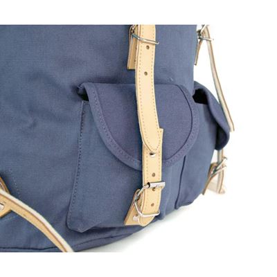 Cotton Hiking Backpack with Real Leather Stripping 15L BLUE