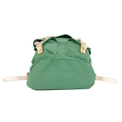 Cotton Hiking Backpack with Real Leather Stripping 15L GREEN