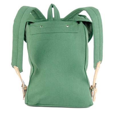 Cotton Hiking Backpack with Real Leather Stripping 15L GREEN