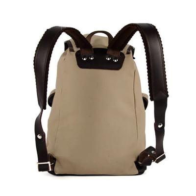 Hiking and leisure trucksack 14l KHAKI/DARK BROWN LEATHER