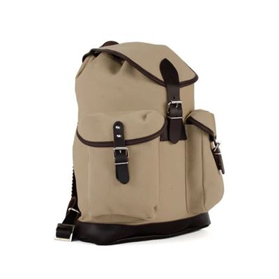 Hiking and leisure trucksack 14l KHAKI/DARK BROWN LEATHER