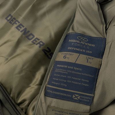 DEFENDER 250 GREEN three-season mummy sleeping bag HIGHLANDER SB265-RG 4