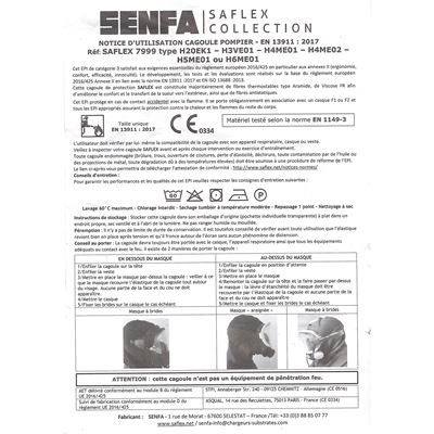 Heat-resistant helmet hood with Velcro fastening SENFA