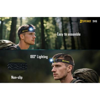 Headlamp SH16 rechargeable, right angle, multifunctional, 1650 lumens, 355 metres SPERAS SH16-SP 15