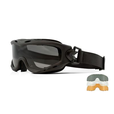 Tactical goggles SPEAR set 3 lenses BLACK frame