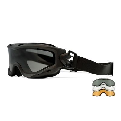 Tactical goggles SPEAR DUAL LENS set 3 lenses BLACK frame