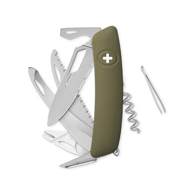 SH09TR-HUTT AM Pocket Knife with Tick Remover Single Hand Khaki